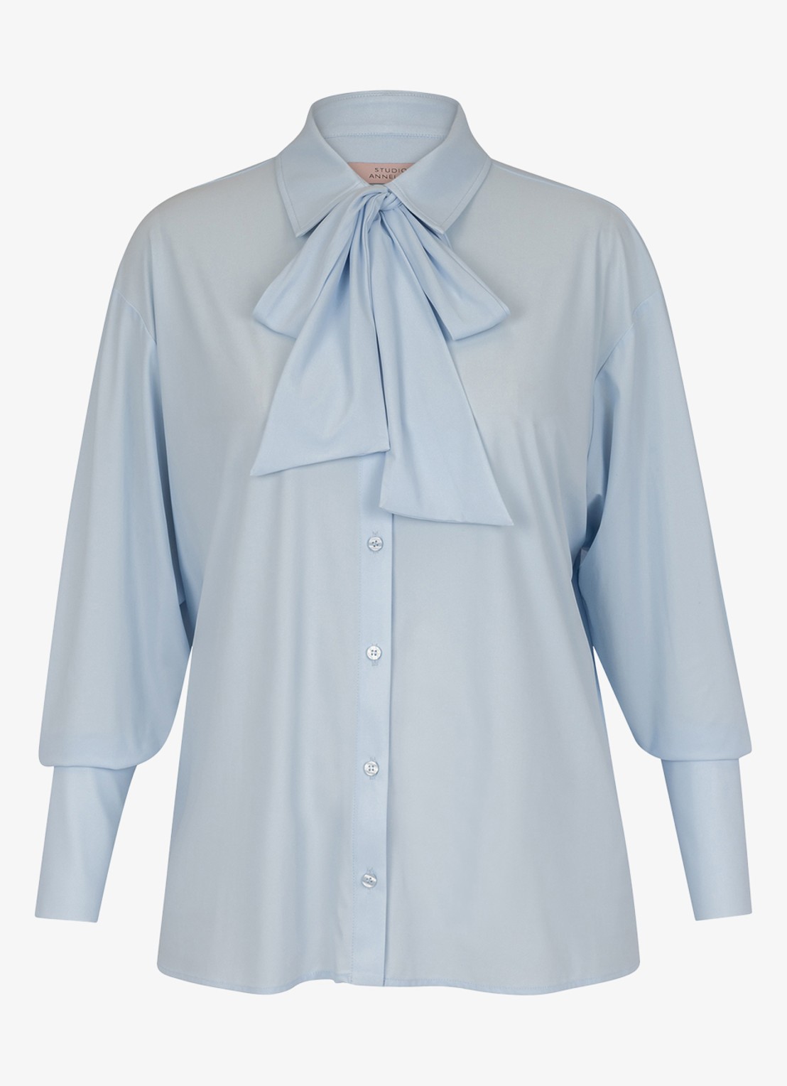Studio Anneloes Hollis blouse met sjaalkraag - voorkant 2 blauw