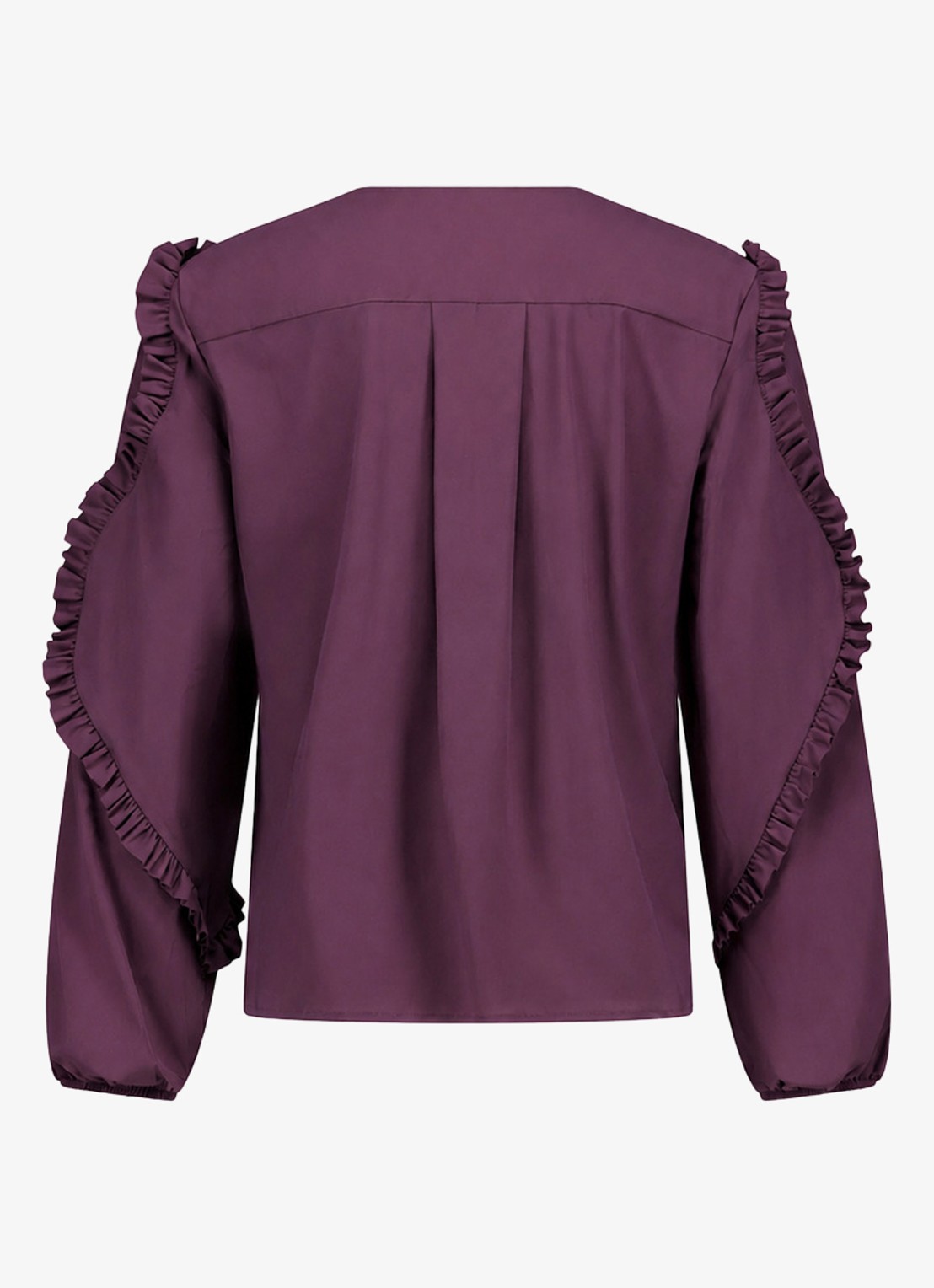 Studio Anneloes Ingrid tuniek met volant - achterkant aubergine