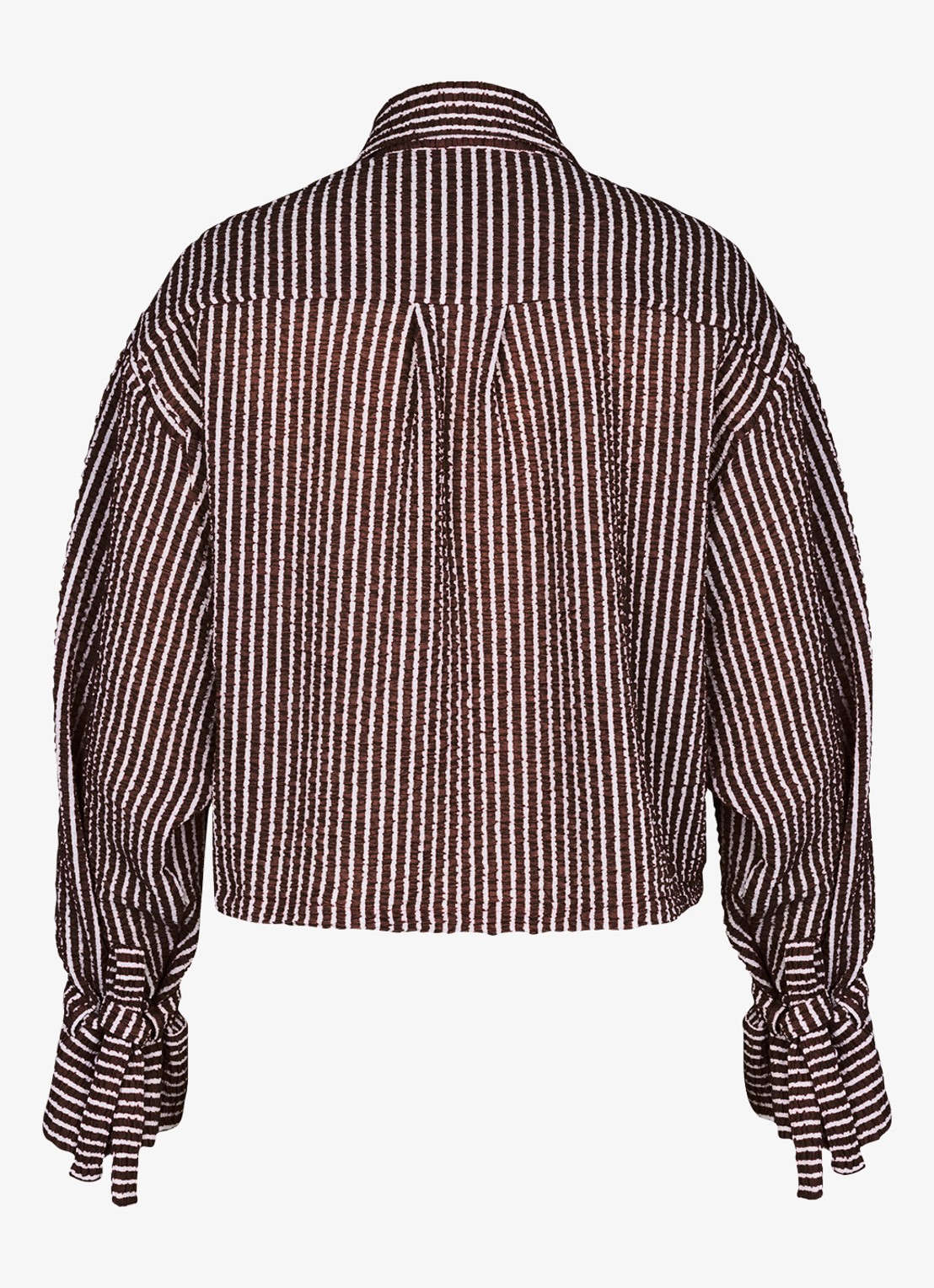 Studio Anneloes Ivara blouse met structuur en streepprint - detail 3 bruin