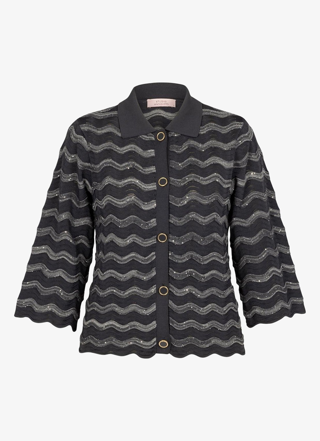 Studio Anneloes Jacy vest met lurex - voorkant 2 grijs