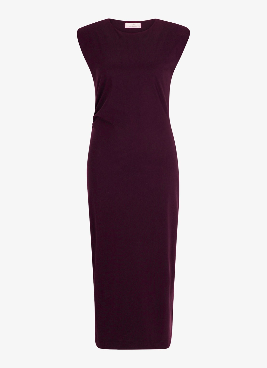 Studio Anneloes Jewel midi jurk met ronde hals - voorkant paars