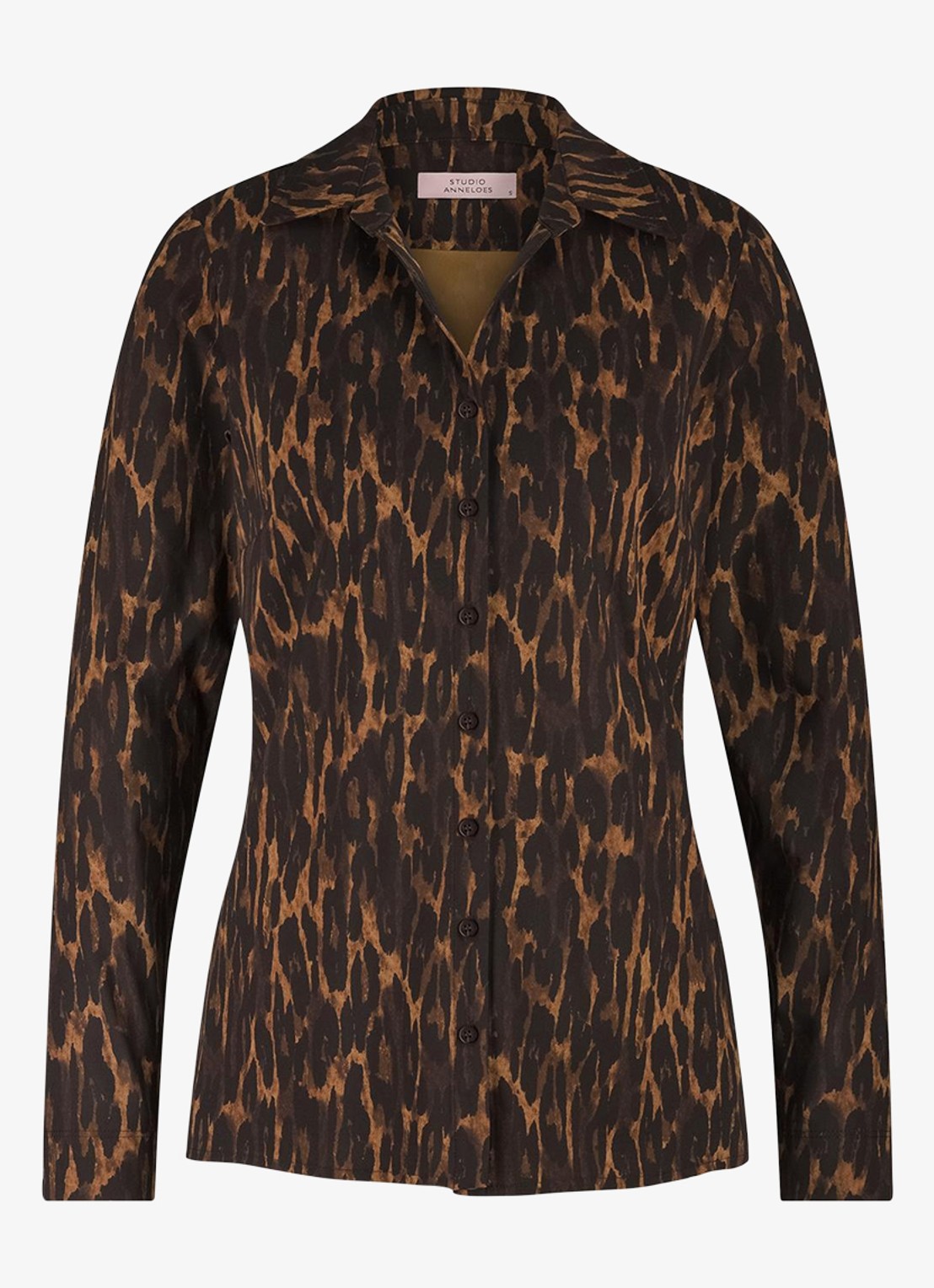 Studio Anneloes Kenia blouse met dierenprint - voorkant 4 oranjebruin