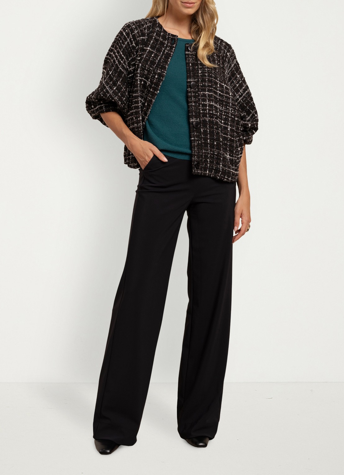 Studio Anneloes Kenza jack met tweed look - voorkant 4 multicolor