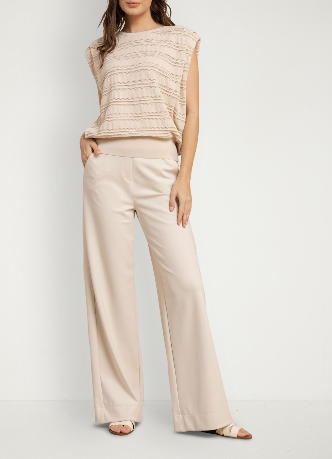 Studio Anneloes Leona fijngebreide top - voorkant 3 creme