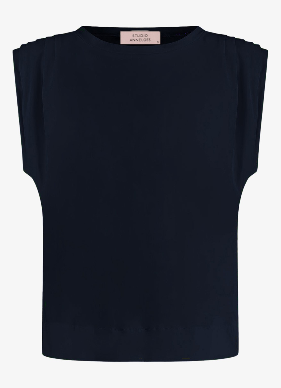 Studio Anneloes Leona mouwloze top met plooien - voorkant 3 blauw