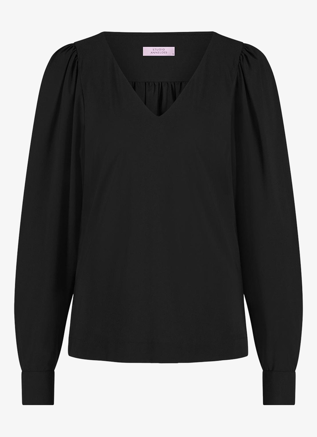 Studio Anneloes Les top met V-hals - voorkant 2 zwart