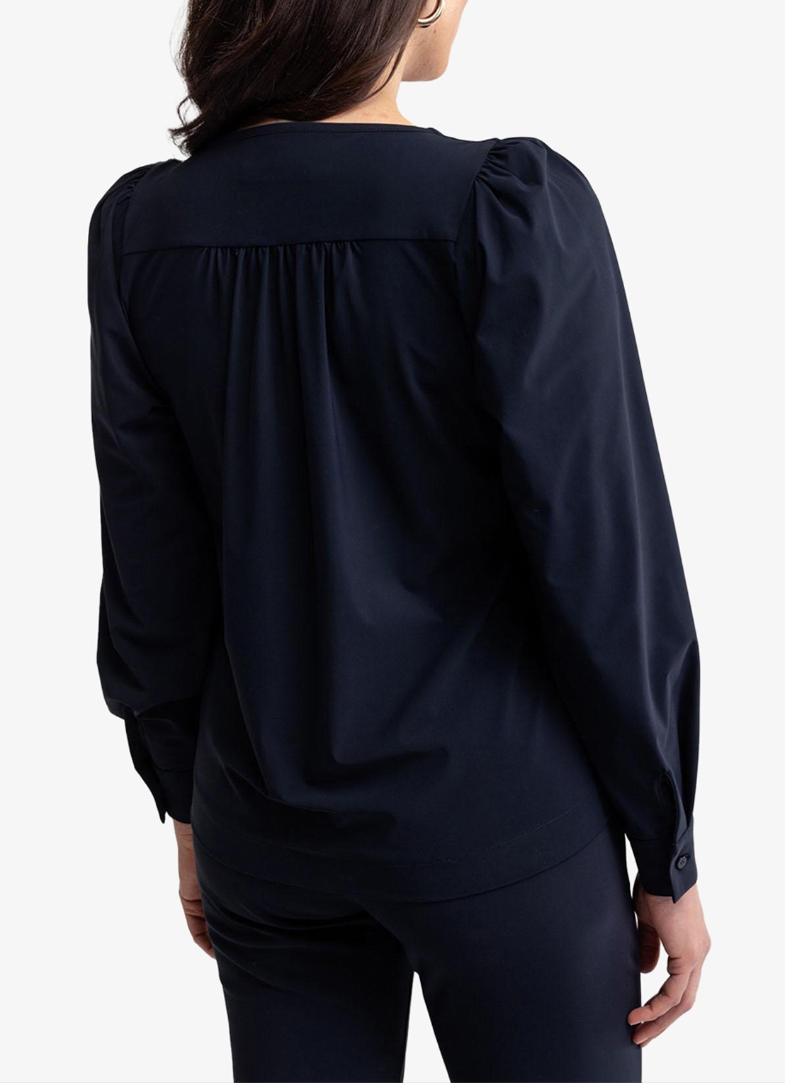 Studio Anneloes Les top met V-hals - achterkant donkerblauw