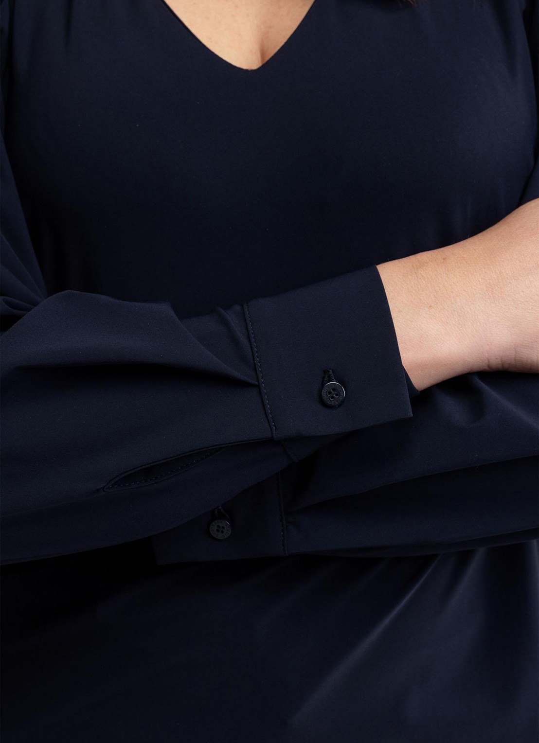 Studio Anneloes Les top met V-hals - detail 4 donkerblauw