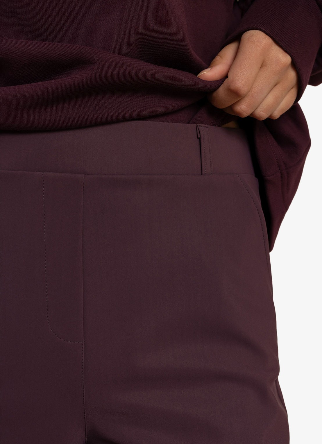 Studio Anneloes Lexie bonded trousers - detail 5 aubergine