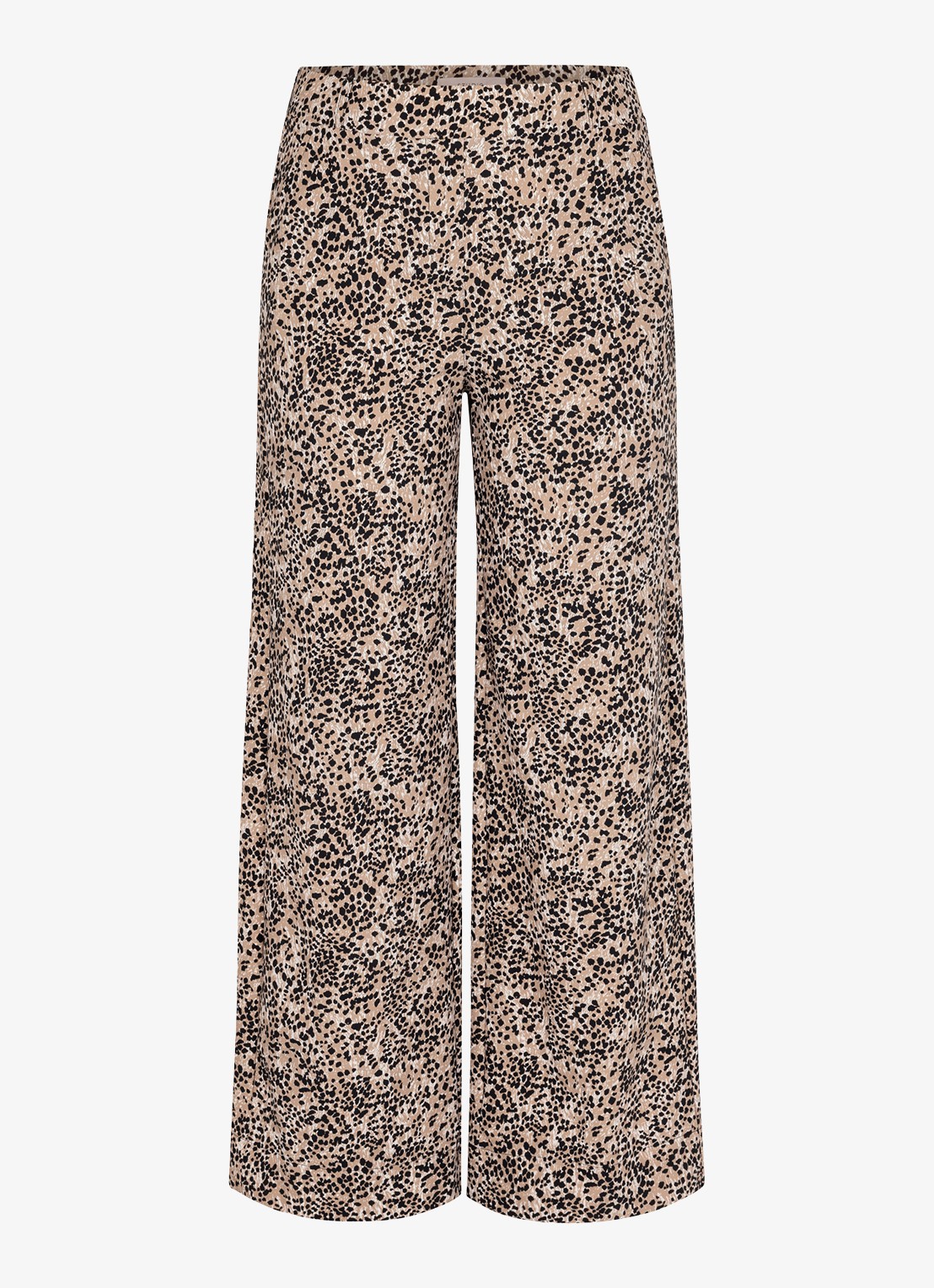 Studio Anneloes Lexie high waist wide fit broek met print - voorkant 2 zwart
