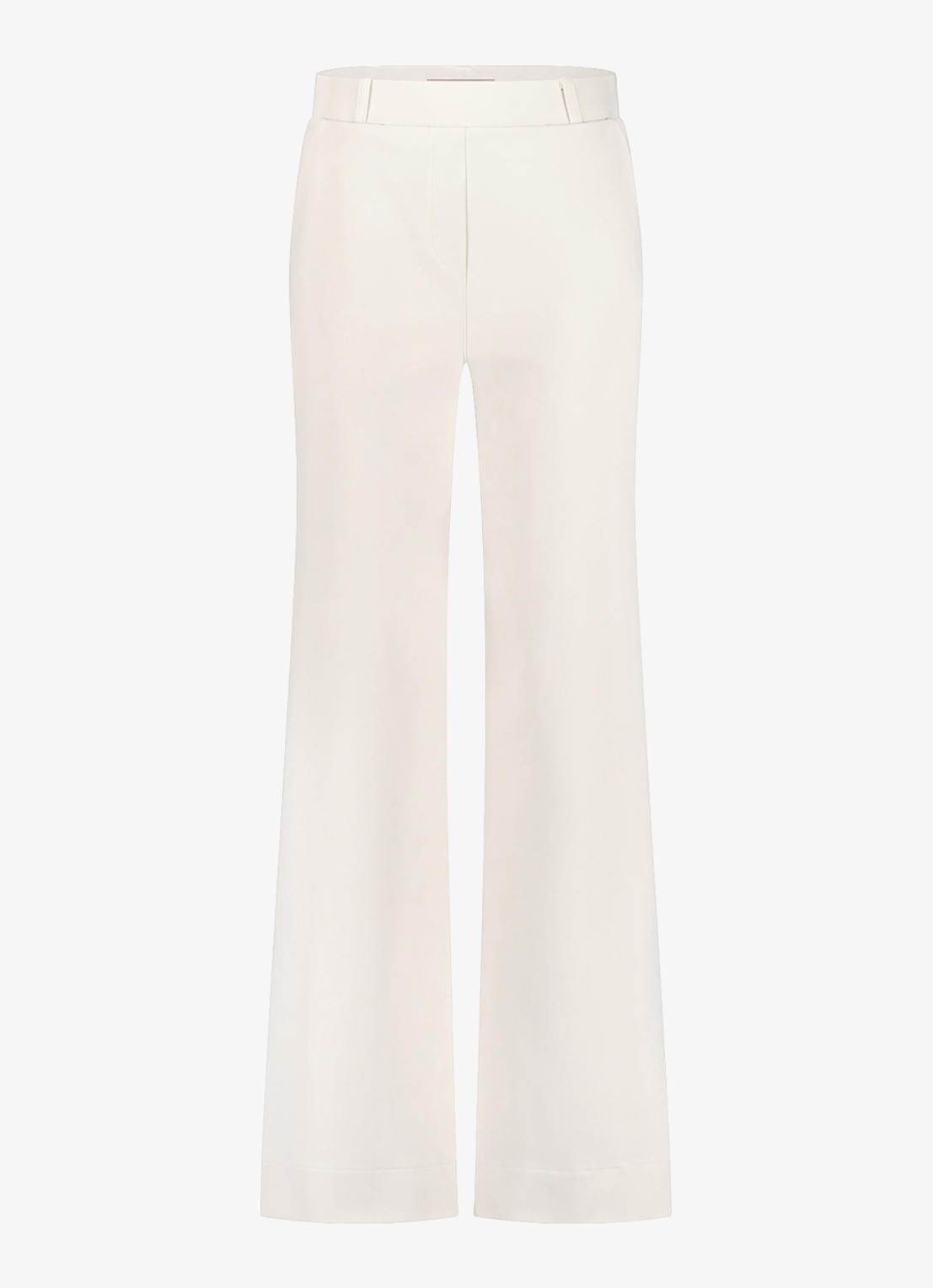 Studio Anneloes Lexie high waist wide fit broek met steekzakken - voorkant 4 gebroken wit