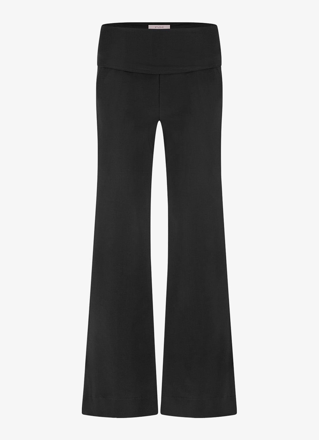 Studio Anneloes Lexie high waist wide fit pantalon met steekzakken - voorkant 2 zwart