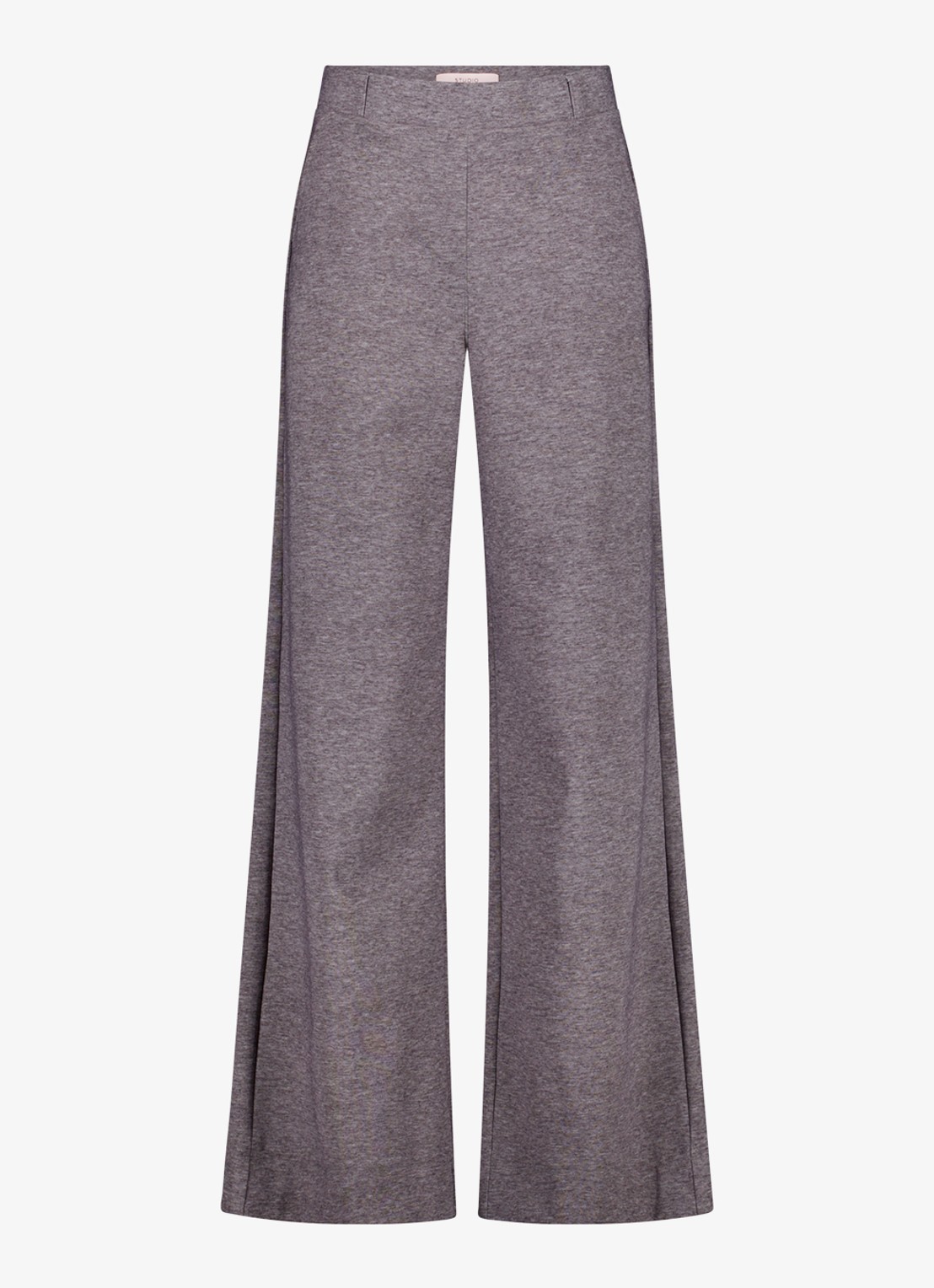 Studio Anneloes Lexie high waist wide fit pantalon met steekzakken - voorkant 2 donkergrijs
