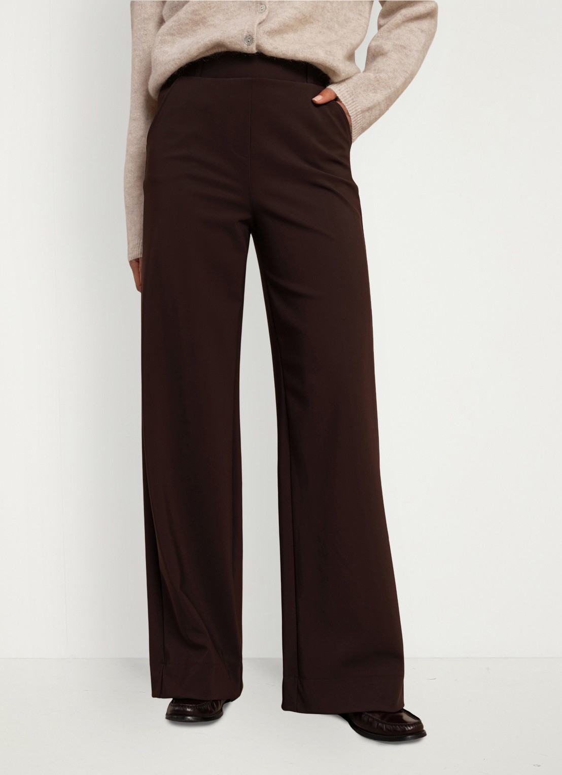 Studio Anneloes Lexie high waist wide fit pantalon met steekzakken - detail multicolor