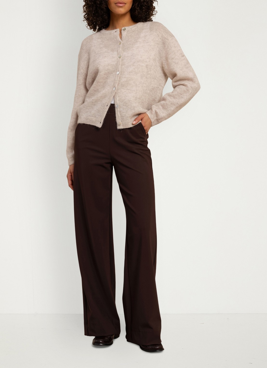 Studio Anneloes Lexie high waist wide fit pantalon met steekzakken - voorkant 5 multicolor