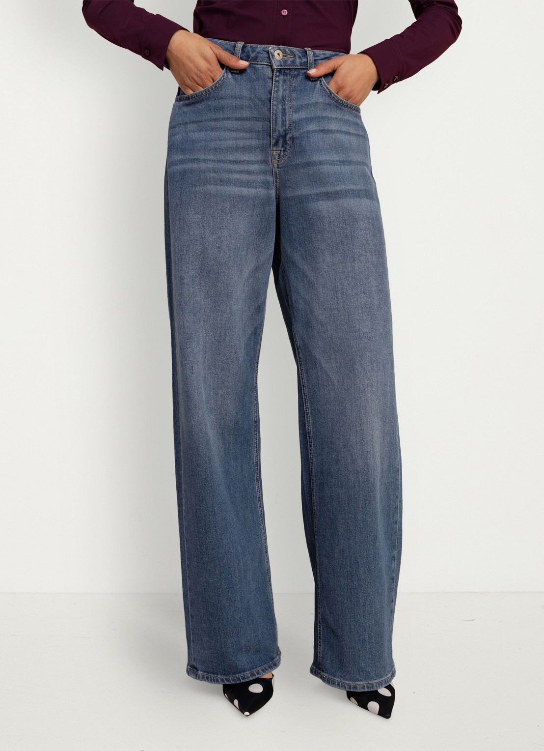 Studio Anneloes Lexie high waist wide leg jeans - voorkant 6 jeans