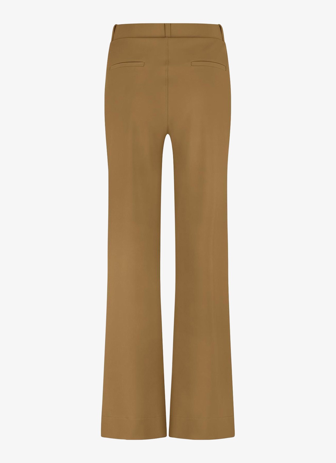 Studio Anneloes Lexie mid waist wide fit pantalon van travelstof - achterkant okergeel