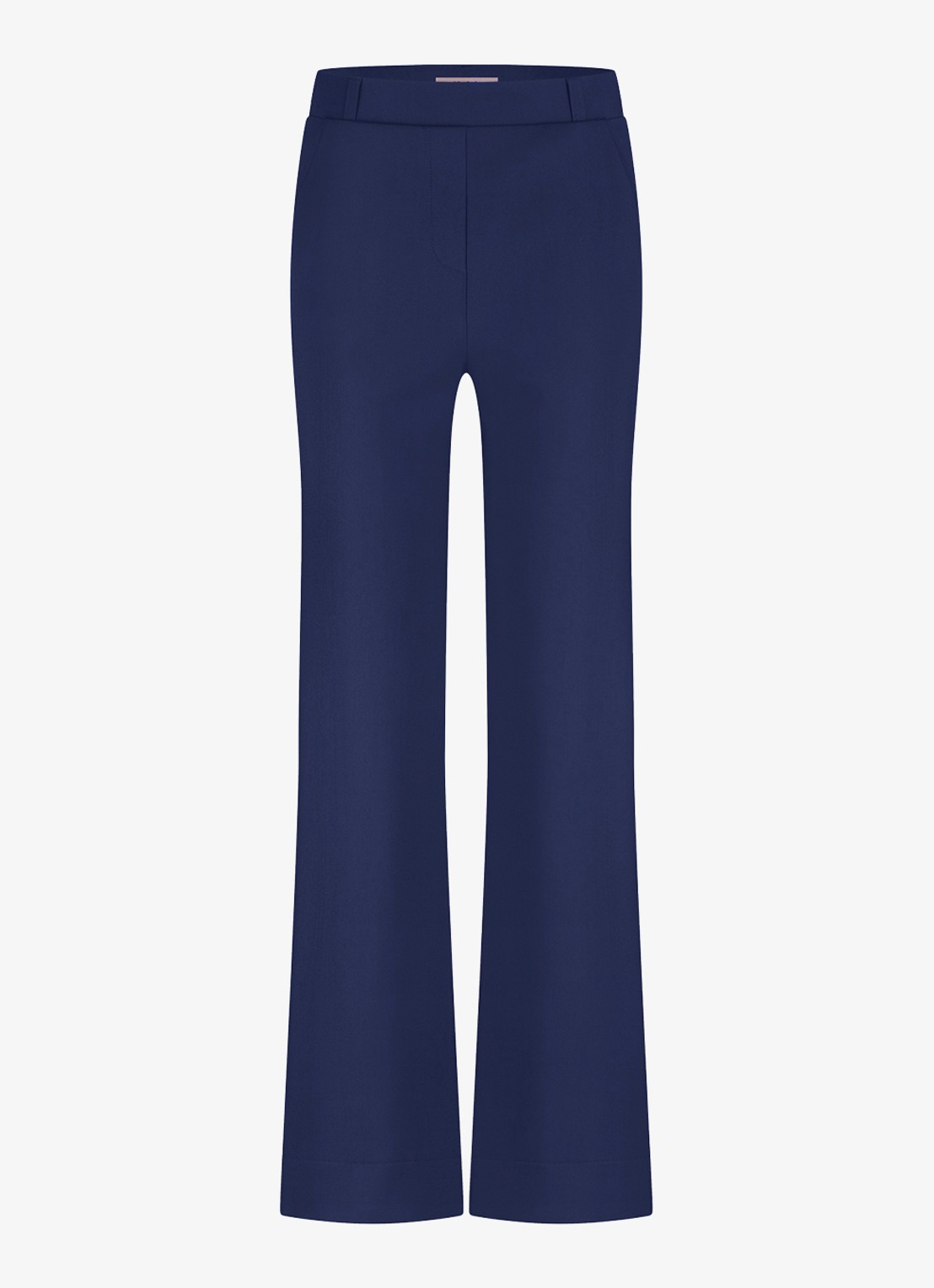 Studio Anneloes Lexie mid waist wide fit pantalon van travelstof - voorkant 4 donkerblauw