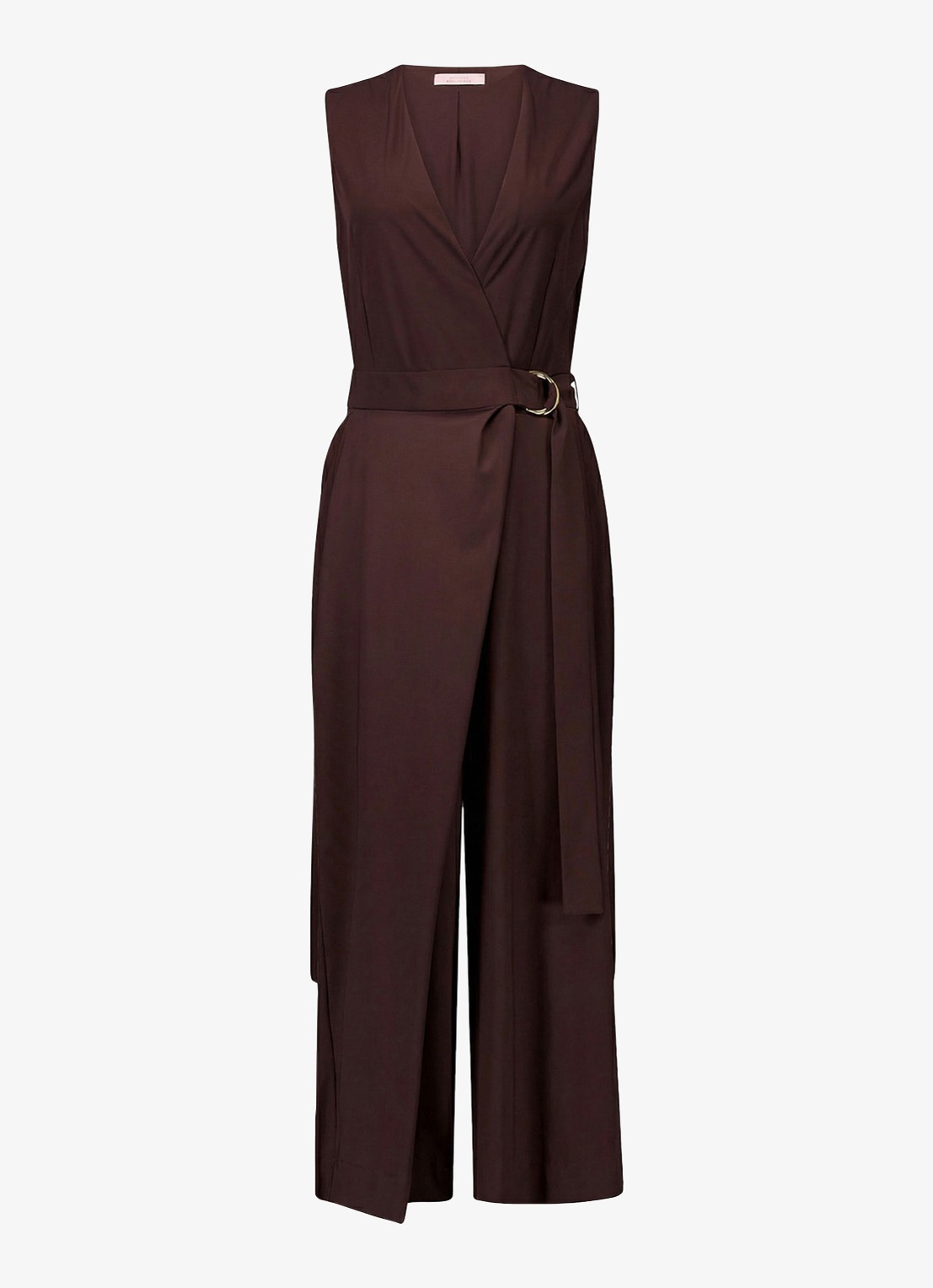 Studio Anneloes Loesje loose fit jumpsuit met ceintuur - voorkant 3 donkerbruin