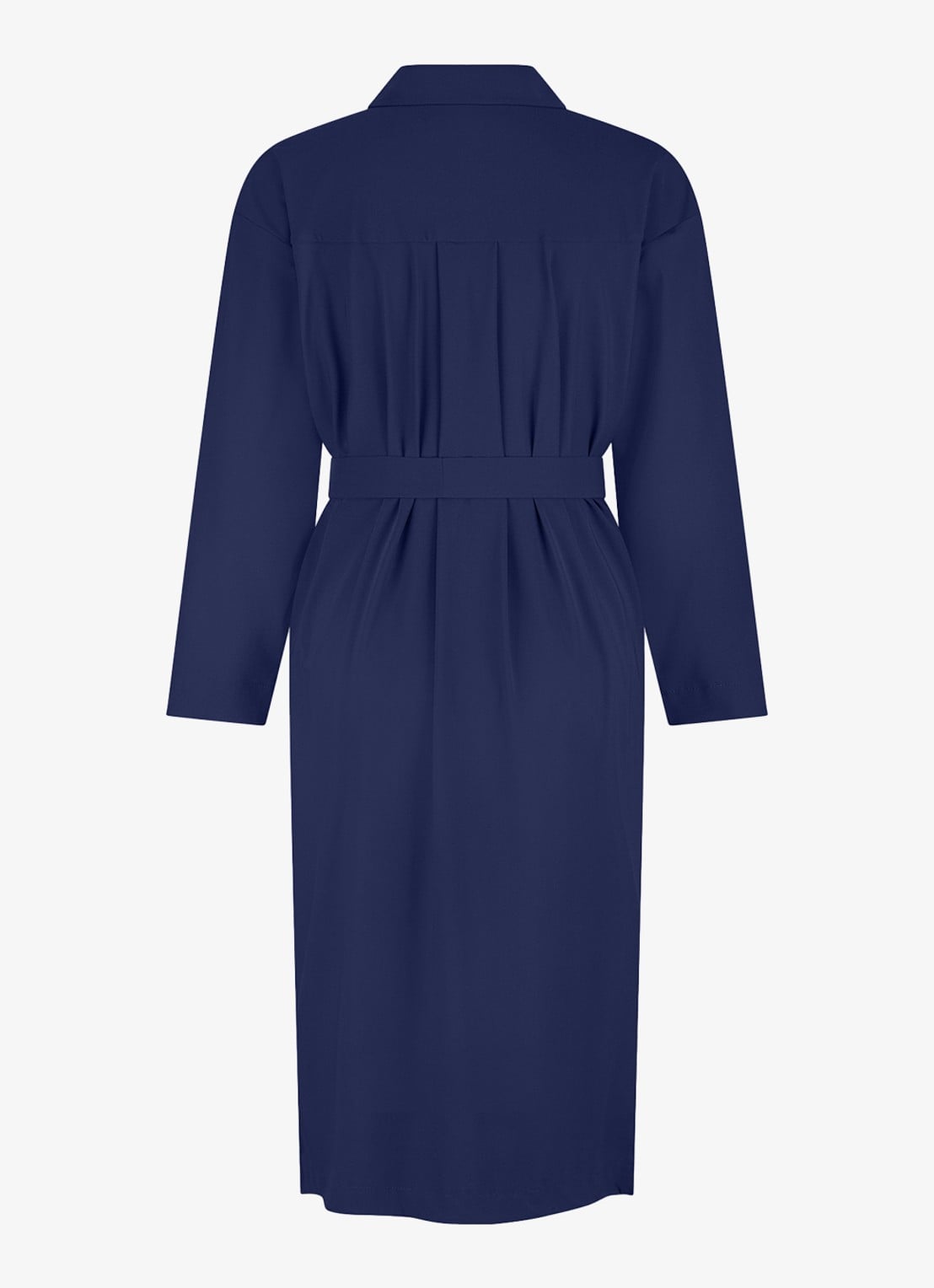 Studio Anneloes Louna midi blousejurk van travelstof - achterkant 2 donkerblauw