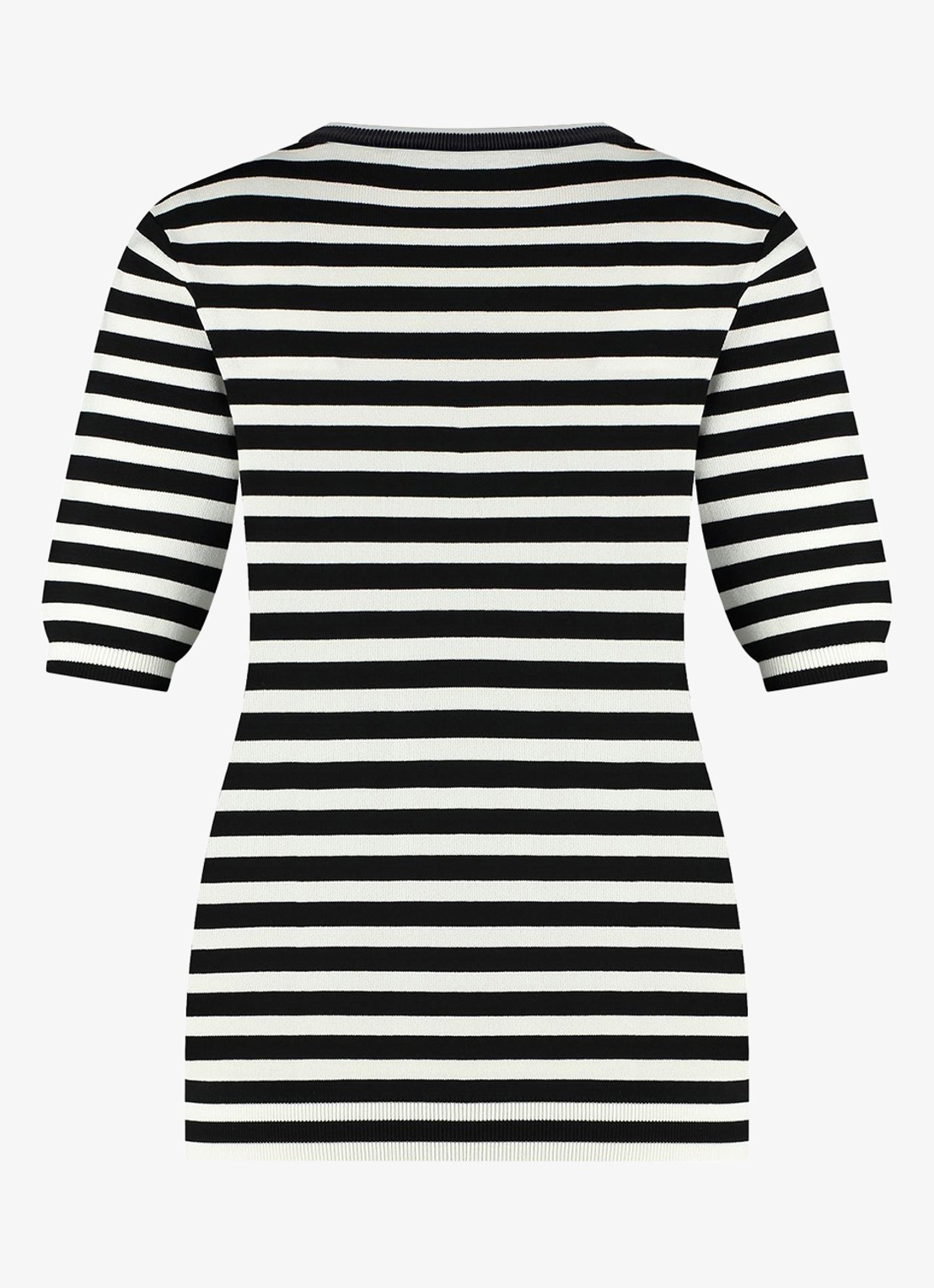Studio Anneloes Luna fijngebreide pullover met streepprint - achterkant 4 zwart