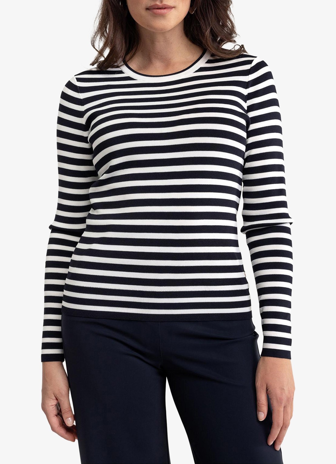 Studio Anneloes Luna longsleeve met streepprint - detail 2 zwart