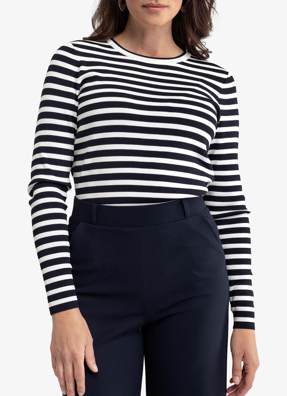 Studio Anneloes Luna longsleeve met streepprint - detail 3 zwart