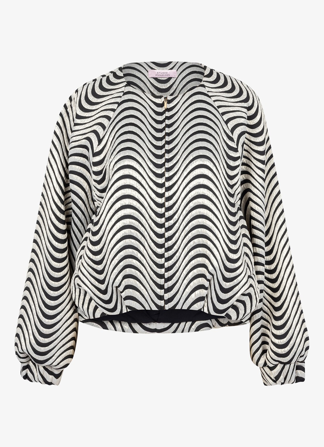 Studio Anneloes Luun bomberjack met print - voorkant 2 grijs