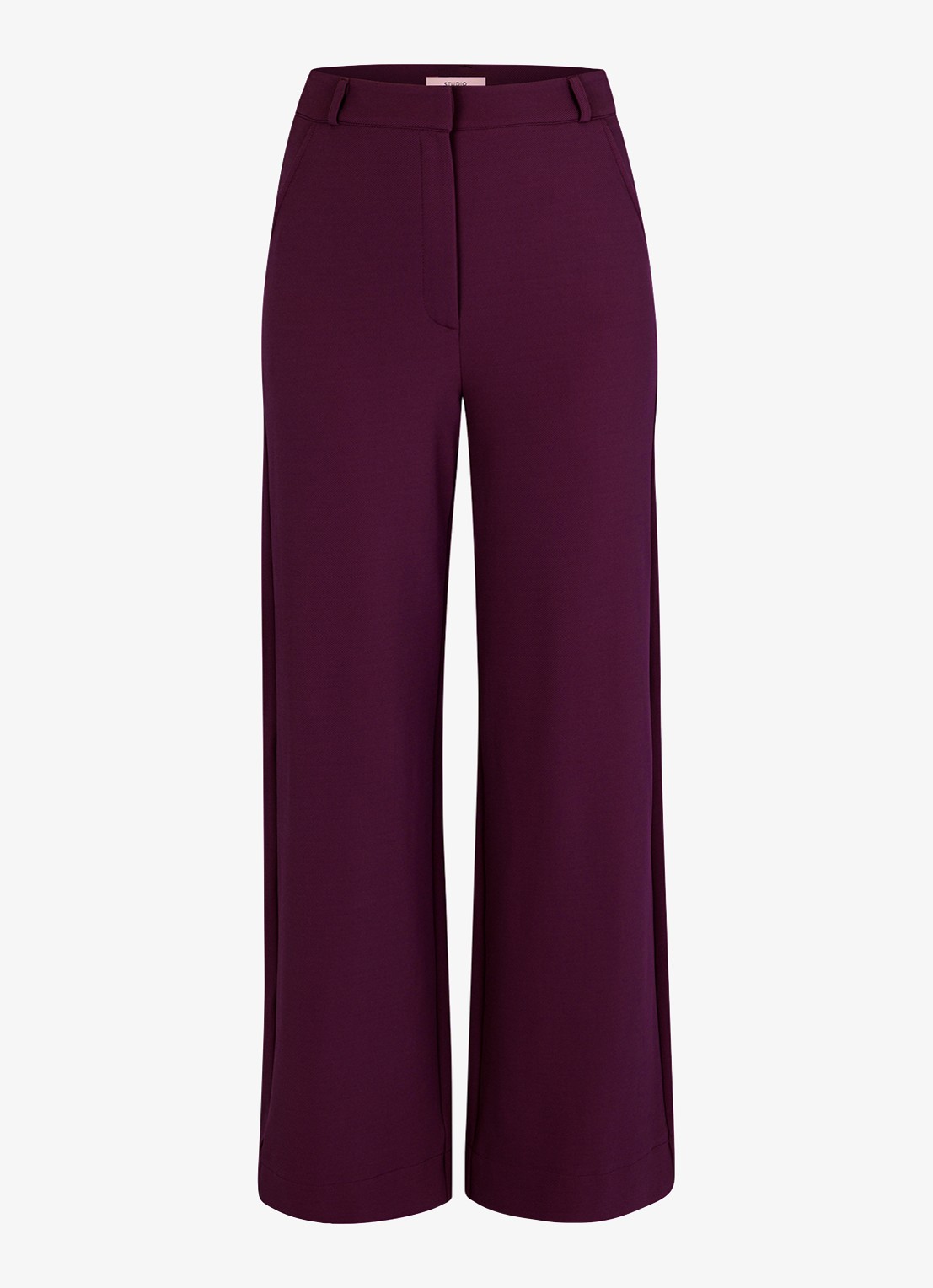 Studio Anneloes Luz high waist loose fit pantalon met steekzakken - voorkant 2 paars