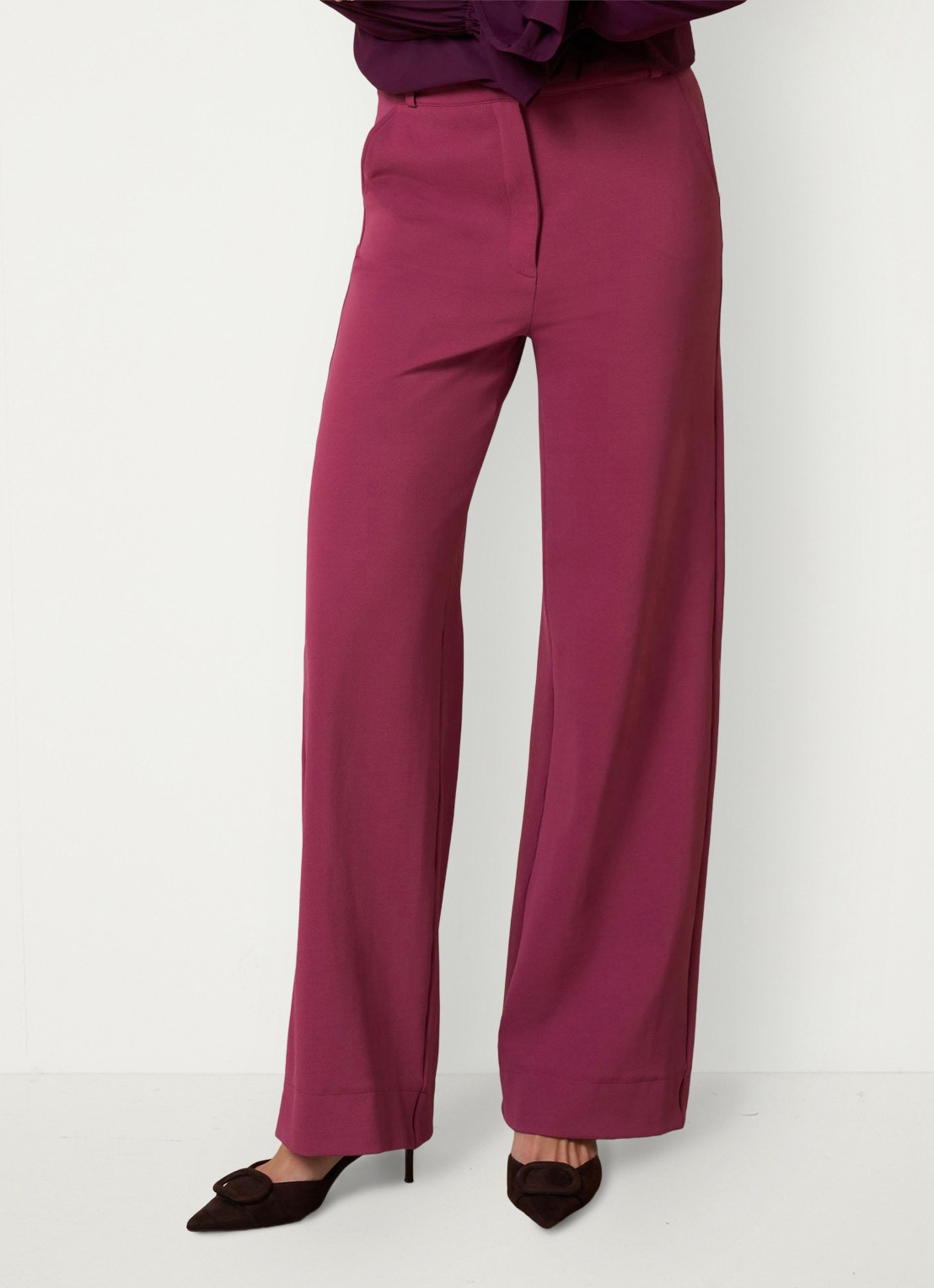 Studio Anneloes Luz high waist loose fit pantalon met steekzakken - detail 4 roze