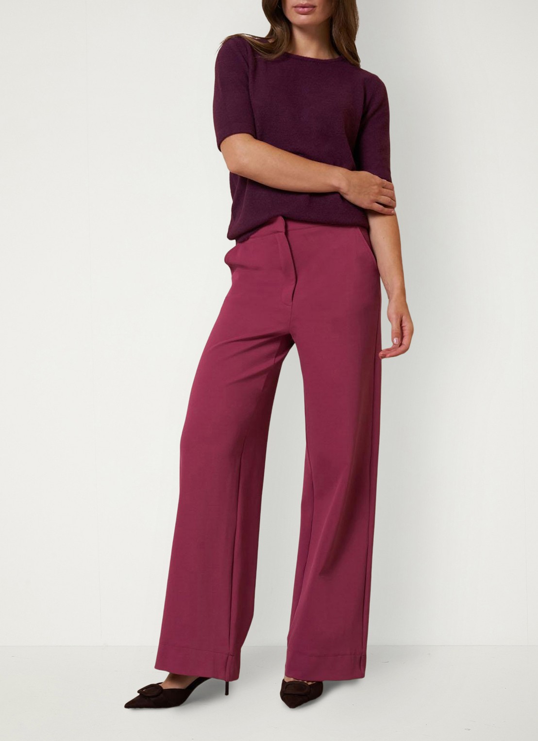 Studio Anneloes Luz high waist loose fit pantalon met steekzakken - detail 6 roze