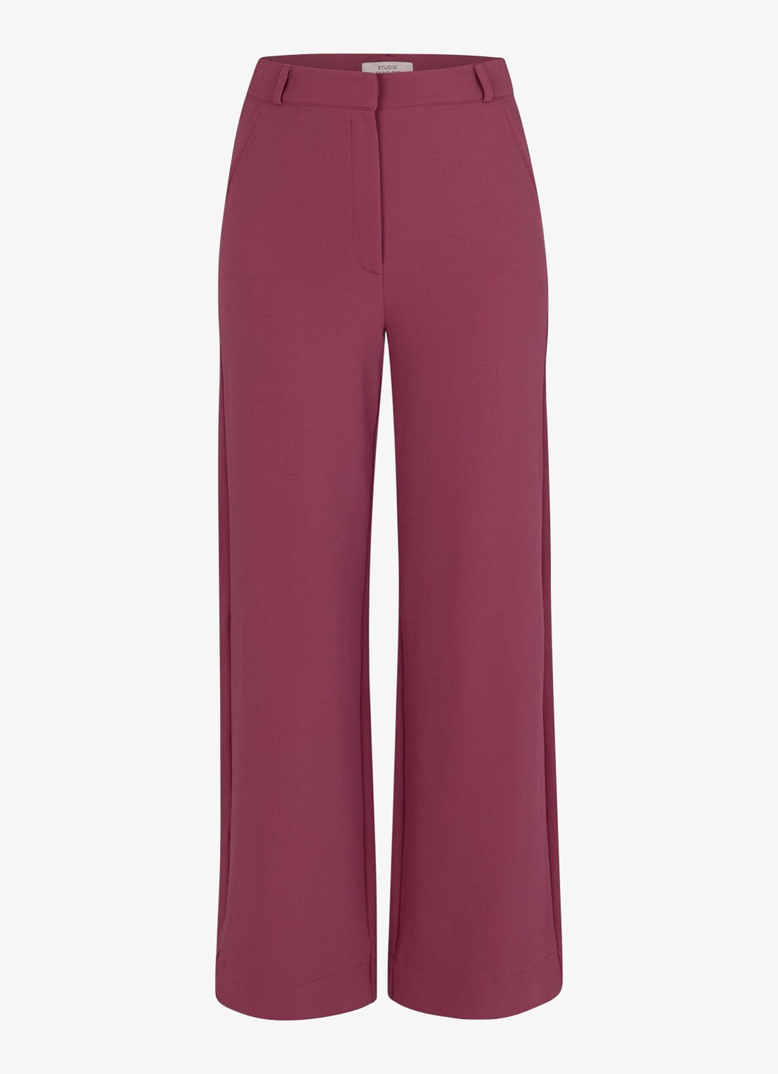 Studio Anneloes Luz high waist loose fit pantalon met steekzakken - voorkant roze