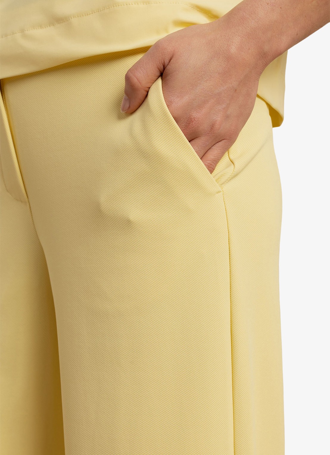 Studio Anneloes Luz high waist loose fit pantalon met steekzakken - detail 5 lichtgeel