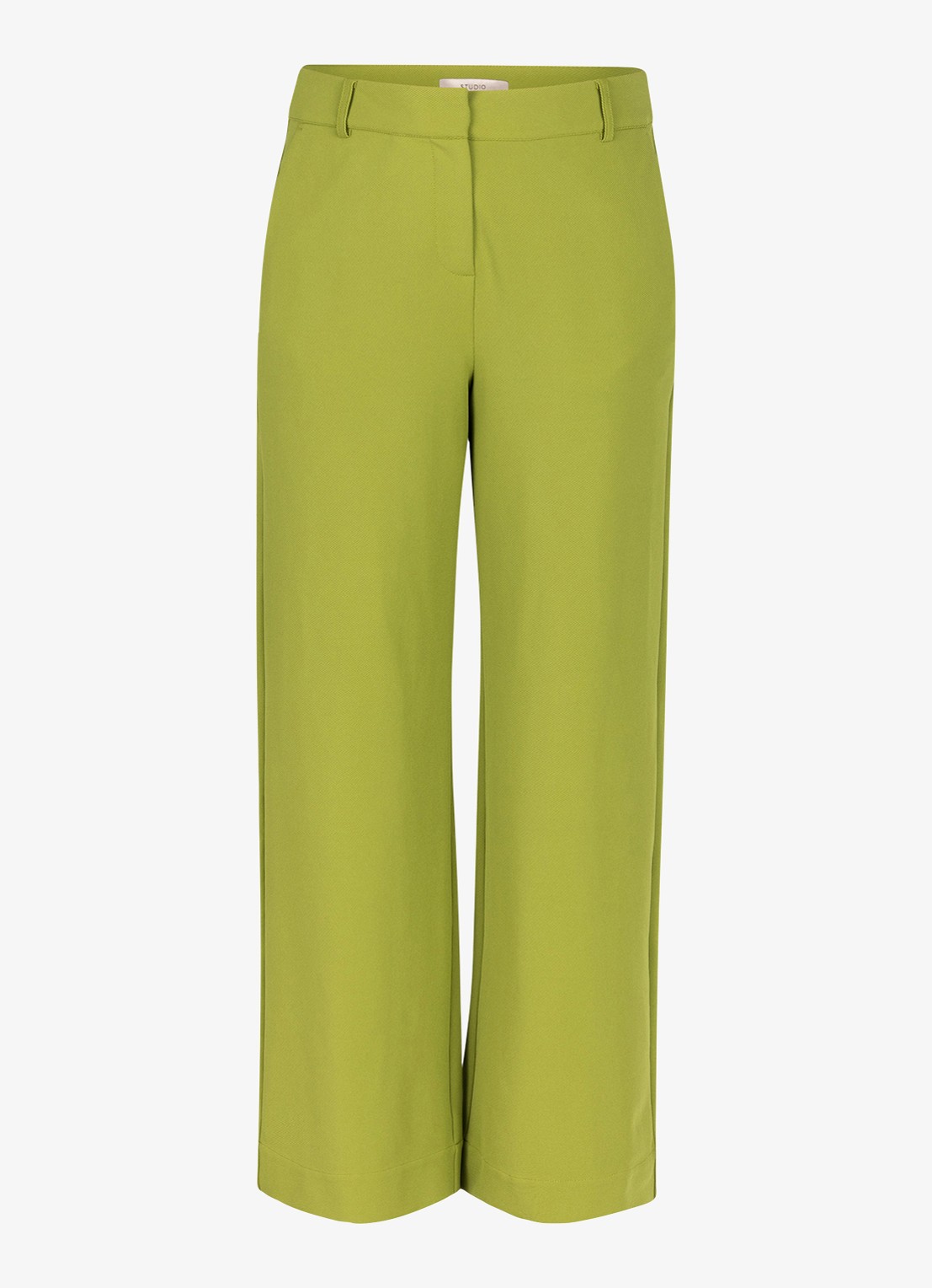 Studio Anneloes Luz high waist wide fit pantalon met steekzakken - voorkant 2 groen