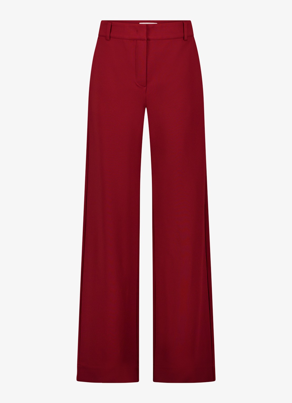 Studio Anneloes Luz mid waist wide fit broek met steekzakken - voorkant donkerrood