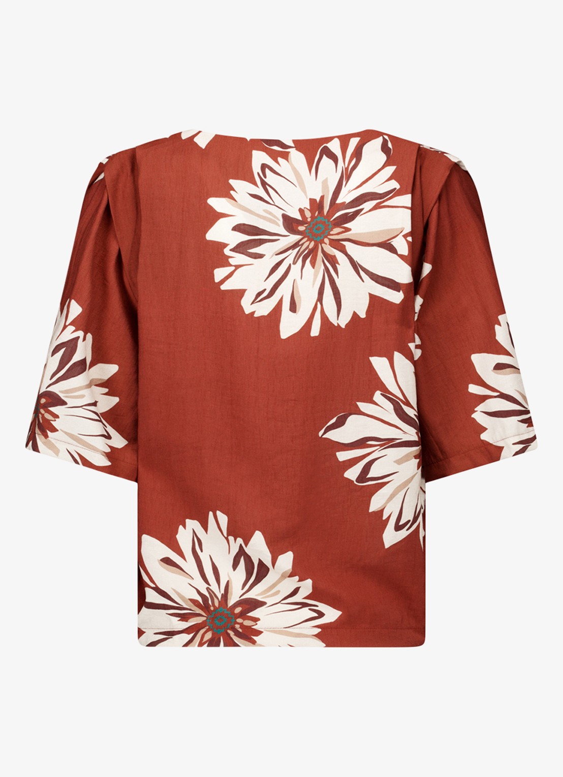 Studio Anneloes Maddi blouse met bloemenprint - detail 2 roestbruin
