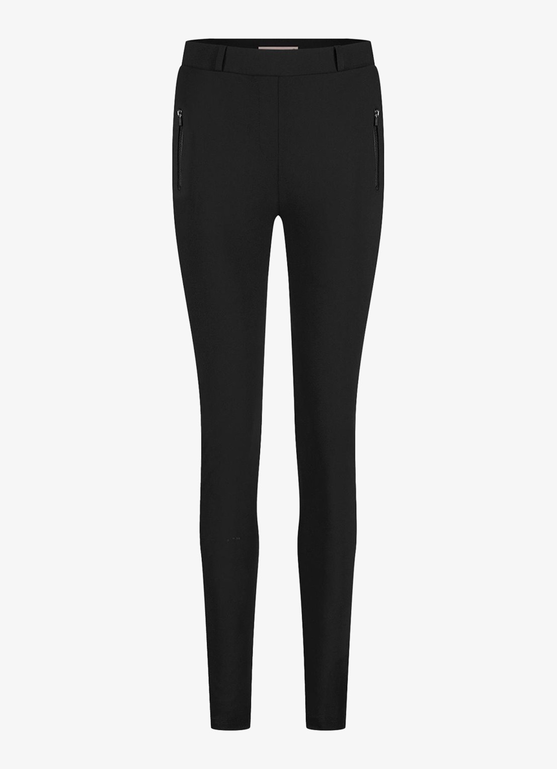 Studio Anneloes Margot high waist skinny fit broek met steekzakken - voorkant 4 zwart