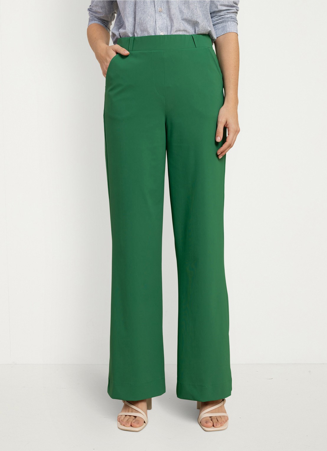 Studio Anneloes Marilon high waist loose fit pantalon met steekzakken - detail 4 groen