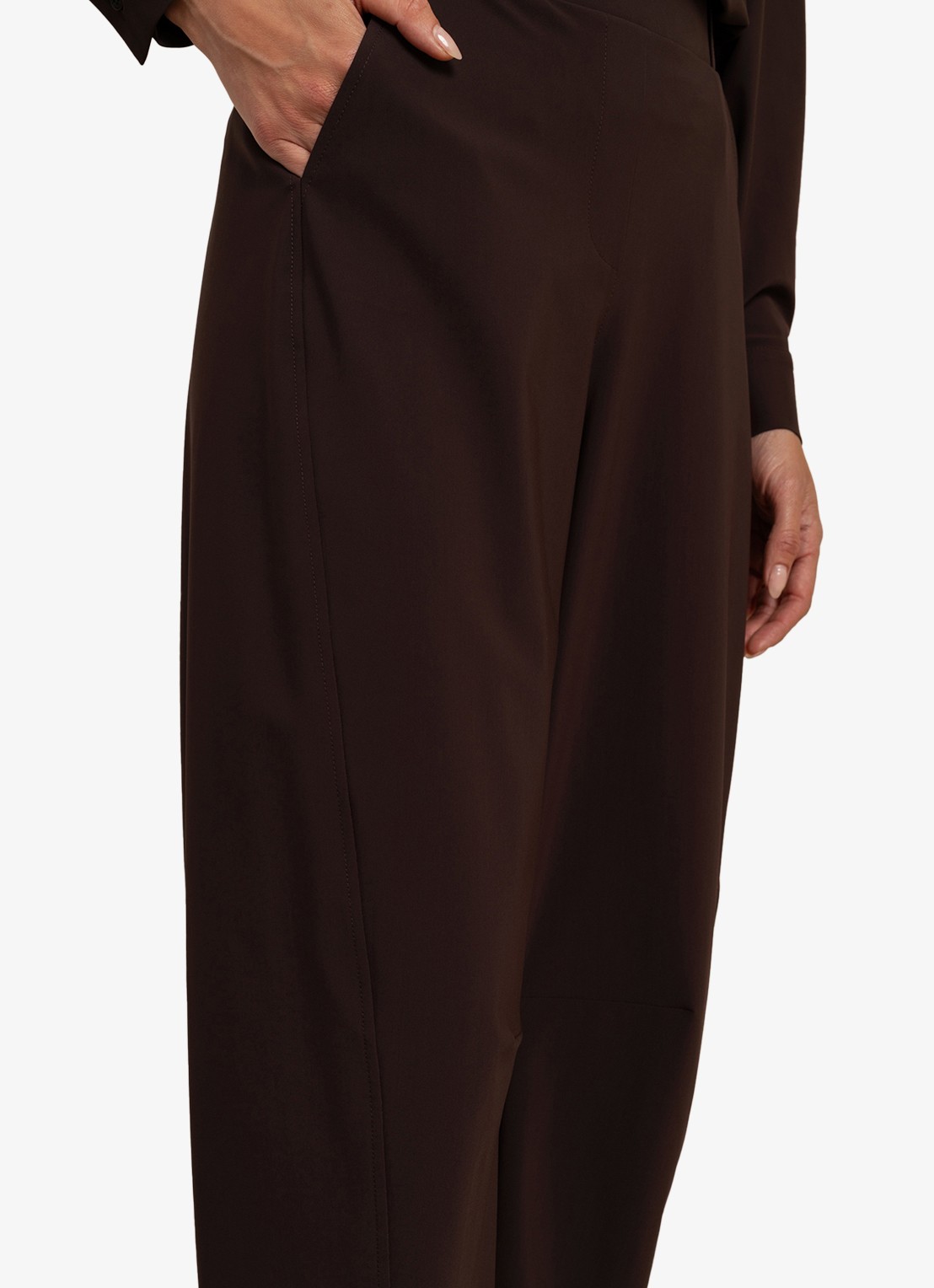 Studio Anneloes Marlise high waist straight fit pantalon - detail parelmoer