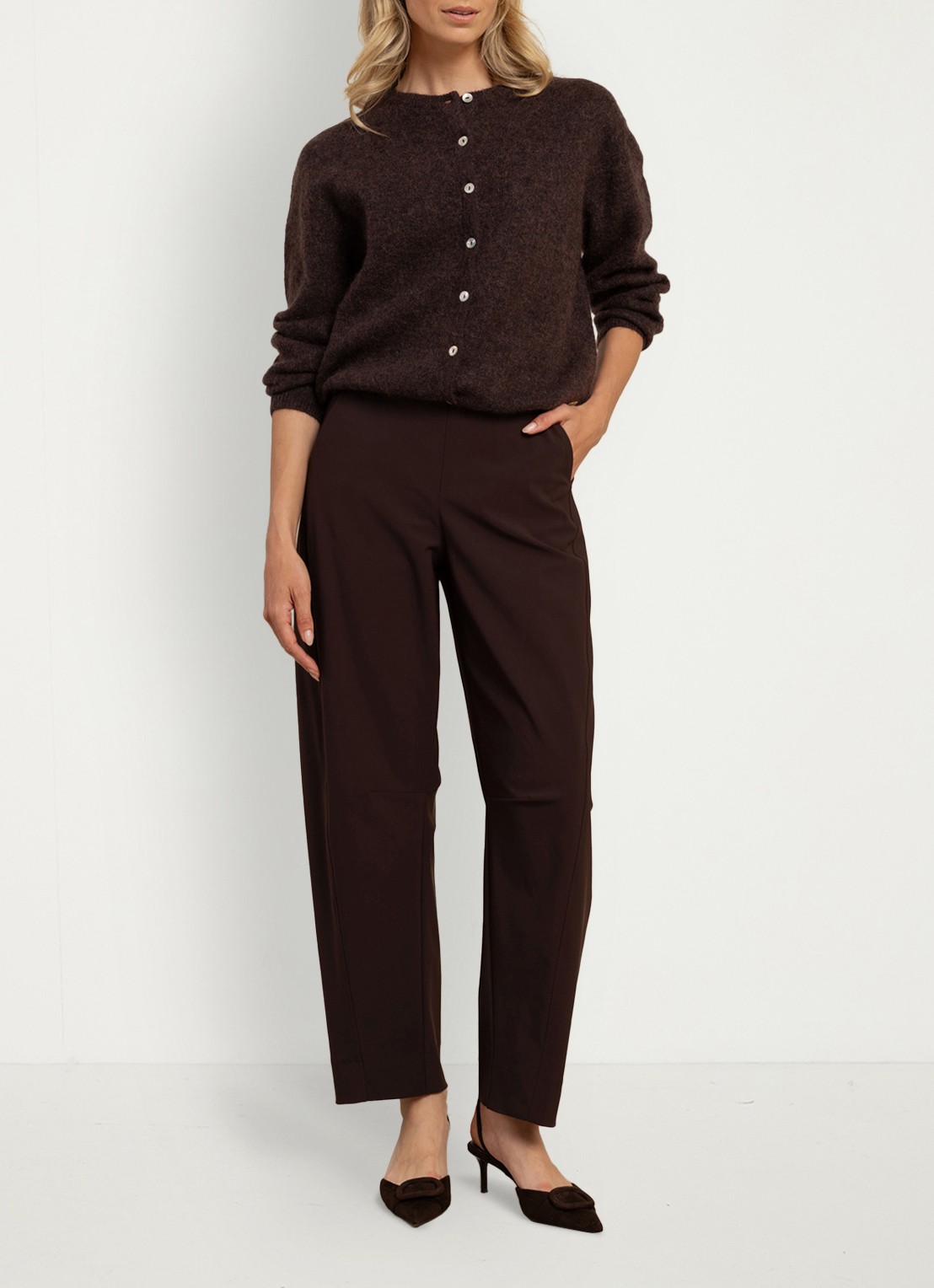 Studio Anneloes Marlise high waist straight fit pantalon - detail 2 parelmoer