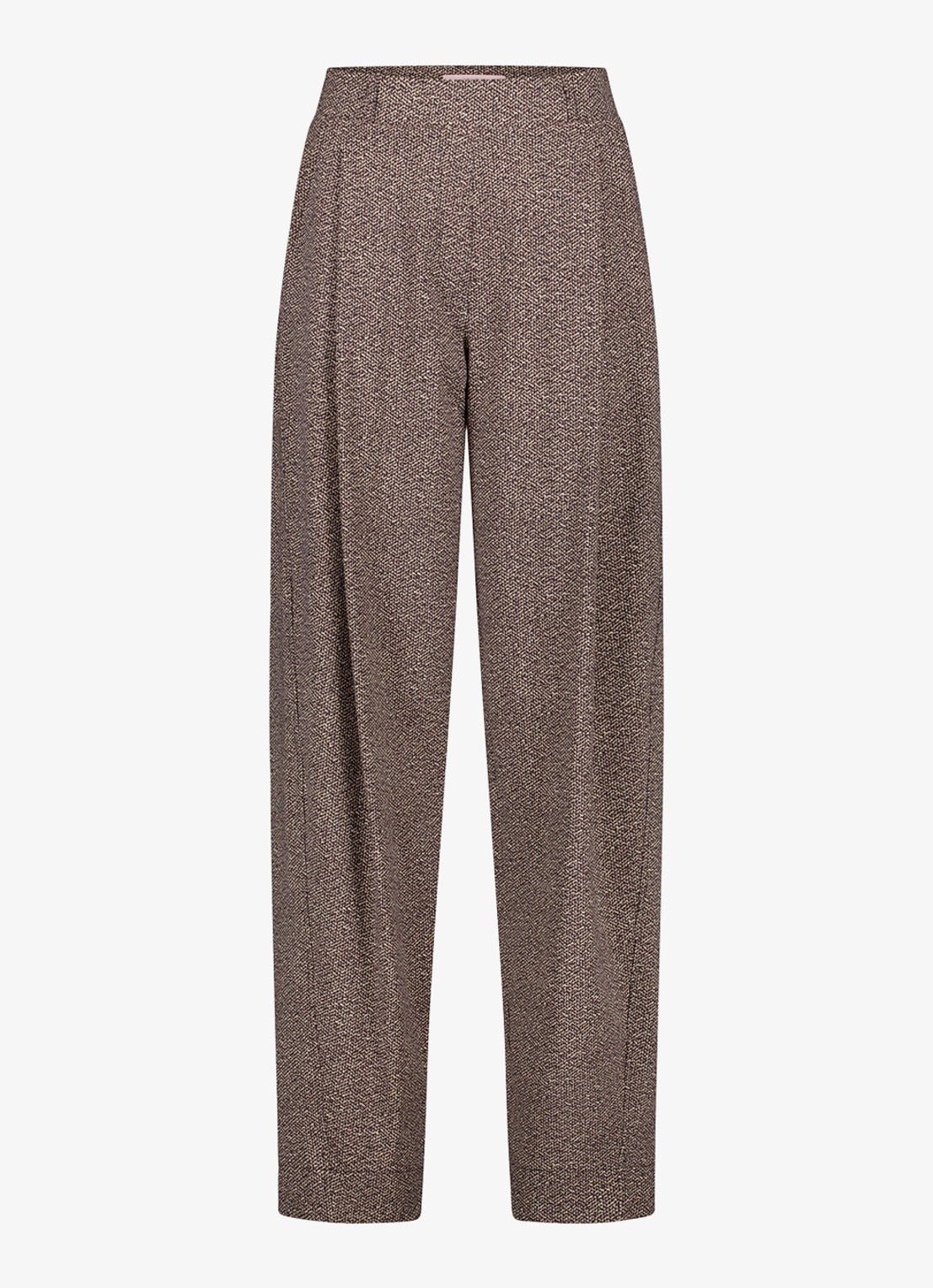 Studio Anneloes Marlonneke high waist loose fit pantalon met steekzakken - voorkant 2 taupe