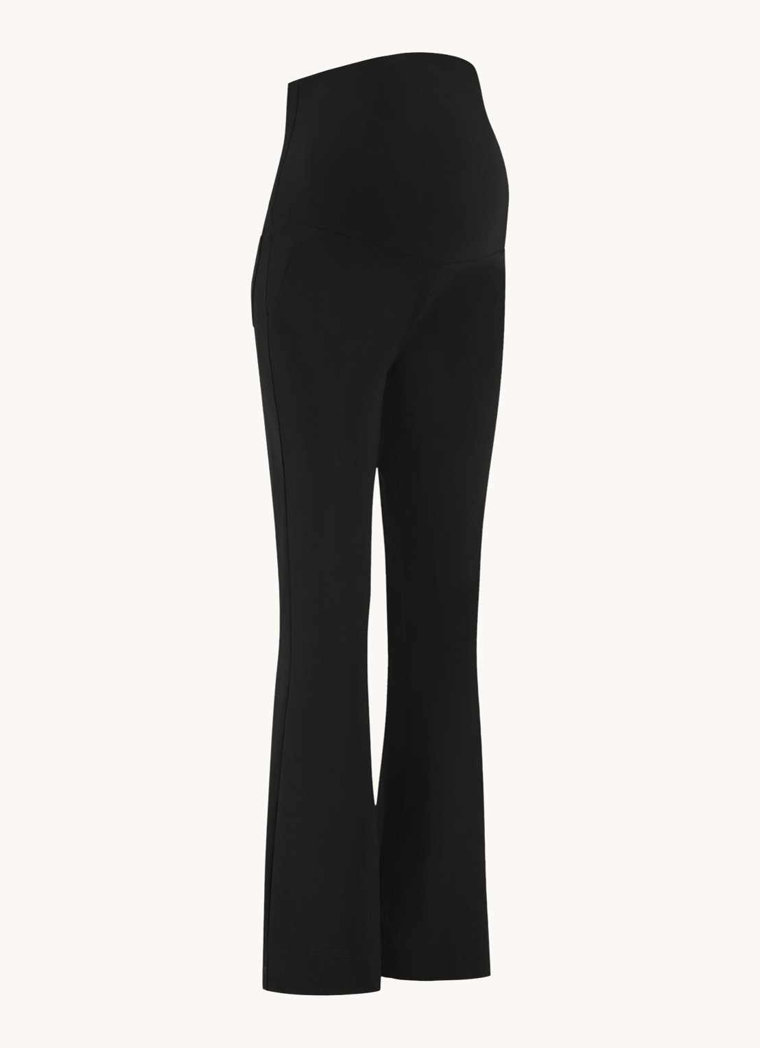 Studio Anneloes Maternity mid waist flared fit zwangerschapsbroek - voorkant 2 zwart