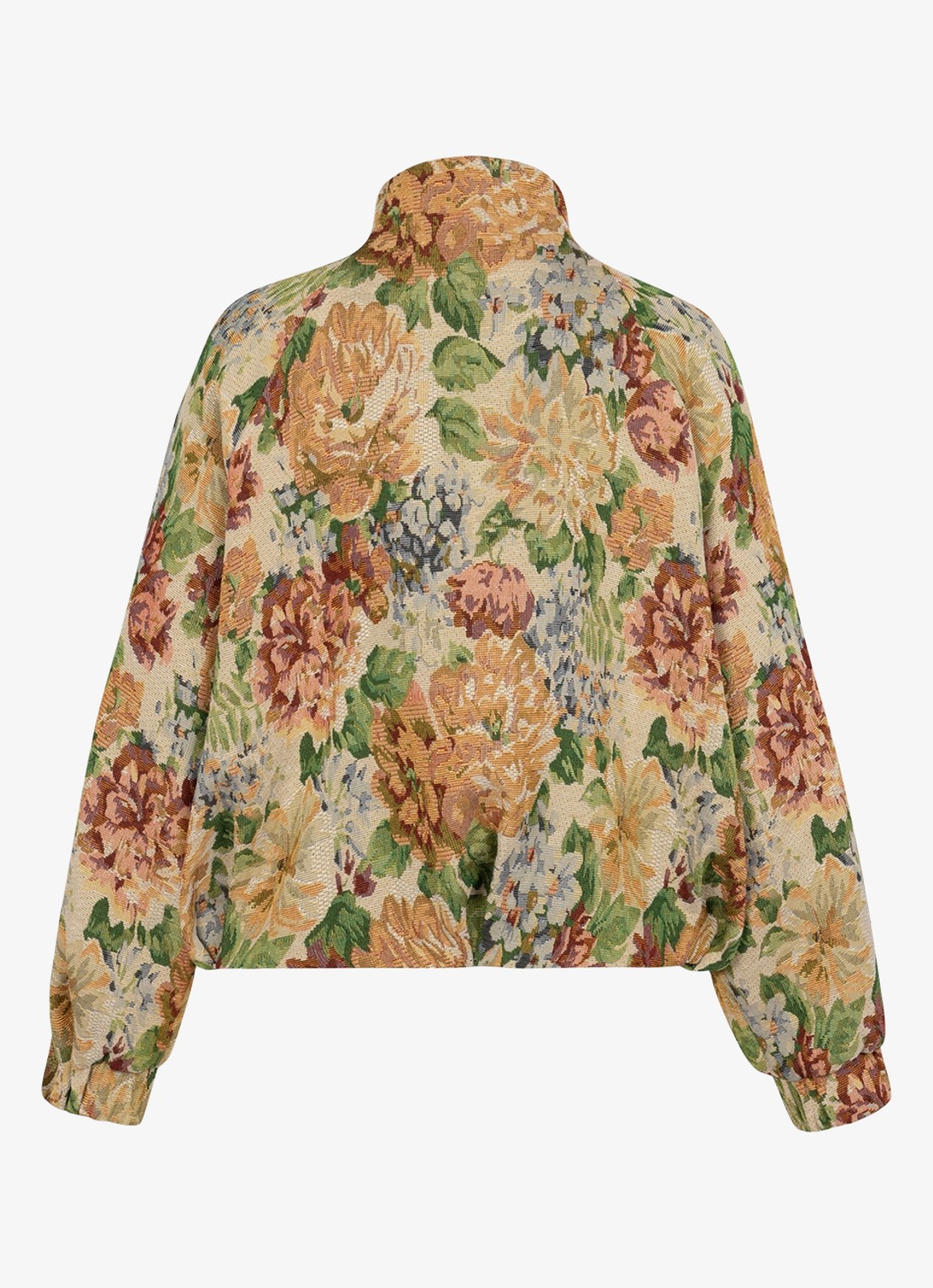 Studio Anneloes Mela bomberjack met bloemenprint - achterkant oranje