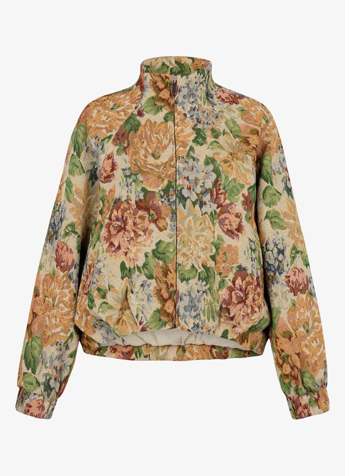 Studio Anneloes Mela bomberjack met bloemenprint - voorkant 2 oranje