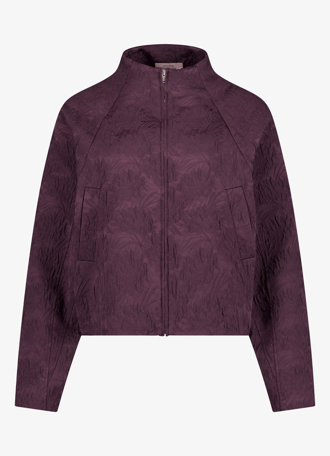 Studio Anneloes Mels bomber jacket - voorkant 2 aubergine