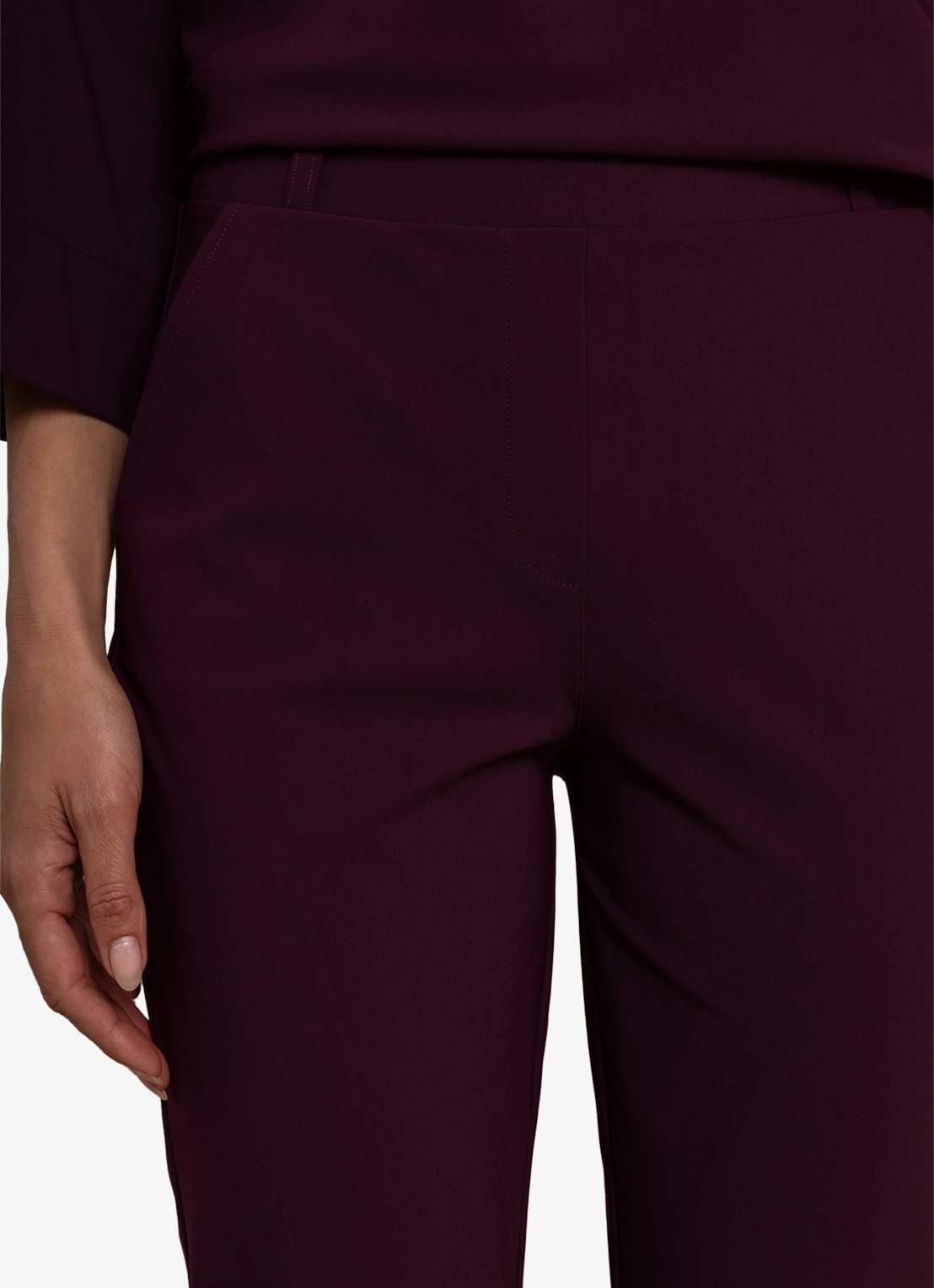 Studio Anneloes Mid waist flared fit pantalon - detail violet
