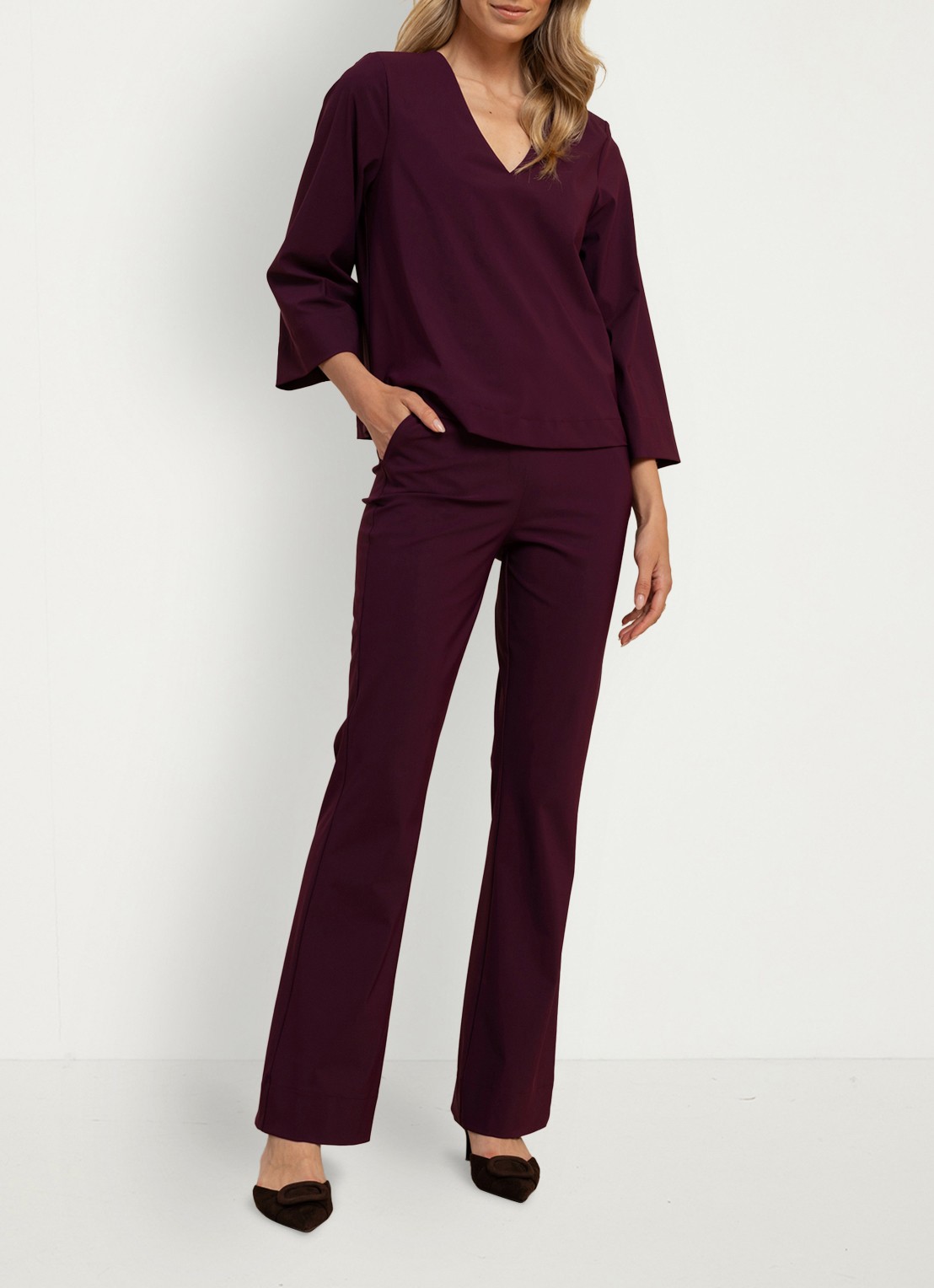 Studio Anneloes Mid waist flared fit pantalon - detail 2 violet