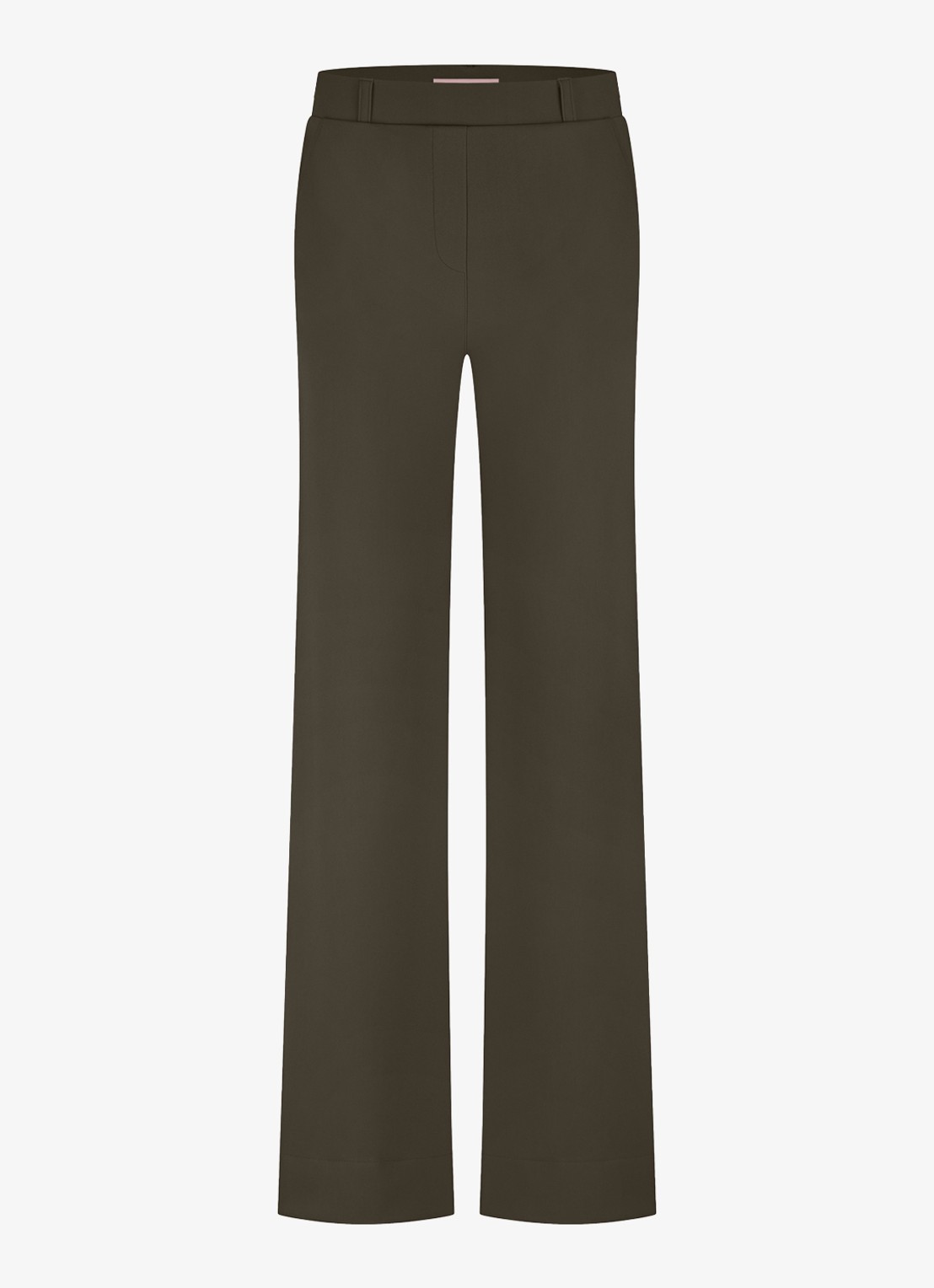 Studio Anneloes Mid waist loose fit pantalon - voorkant legergroen