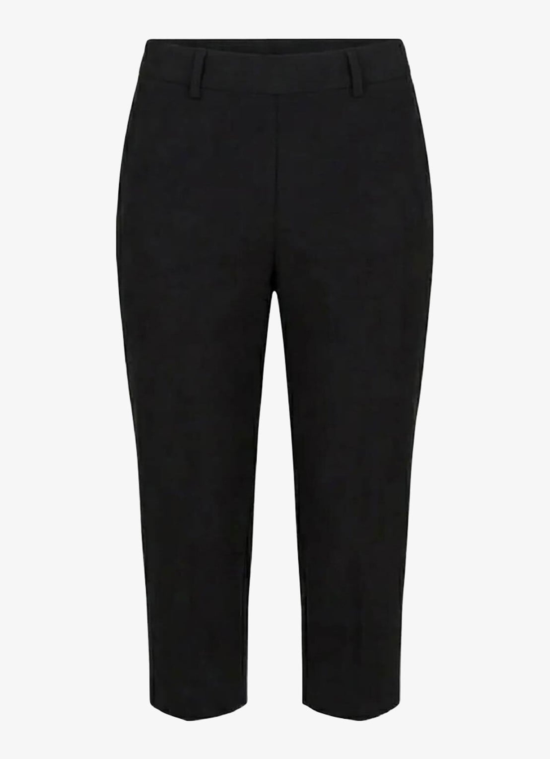 Studio Anneloes Mid waist straight fit capri broek - voorkant 4 zwart