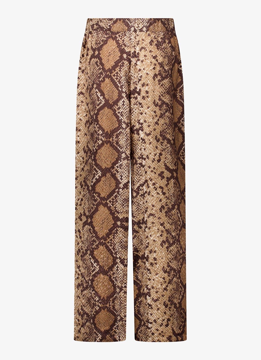Studio Anneloes Mienke high waist wide fit pantalon met slangenprint - achterkant 3 bruin